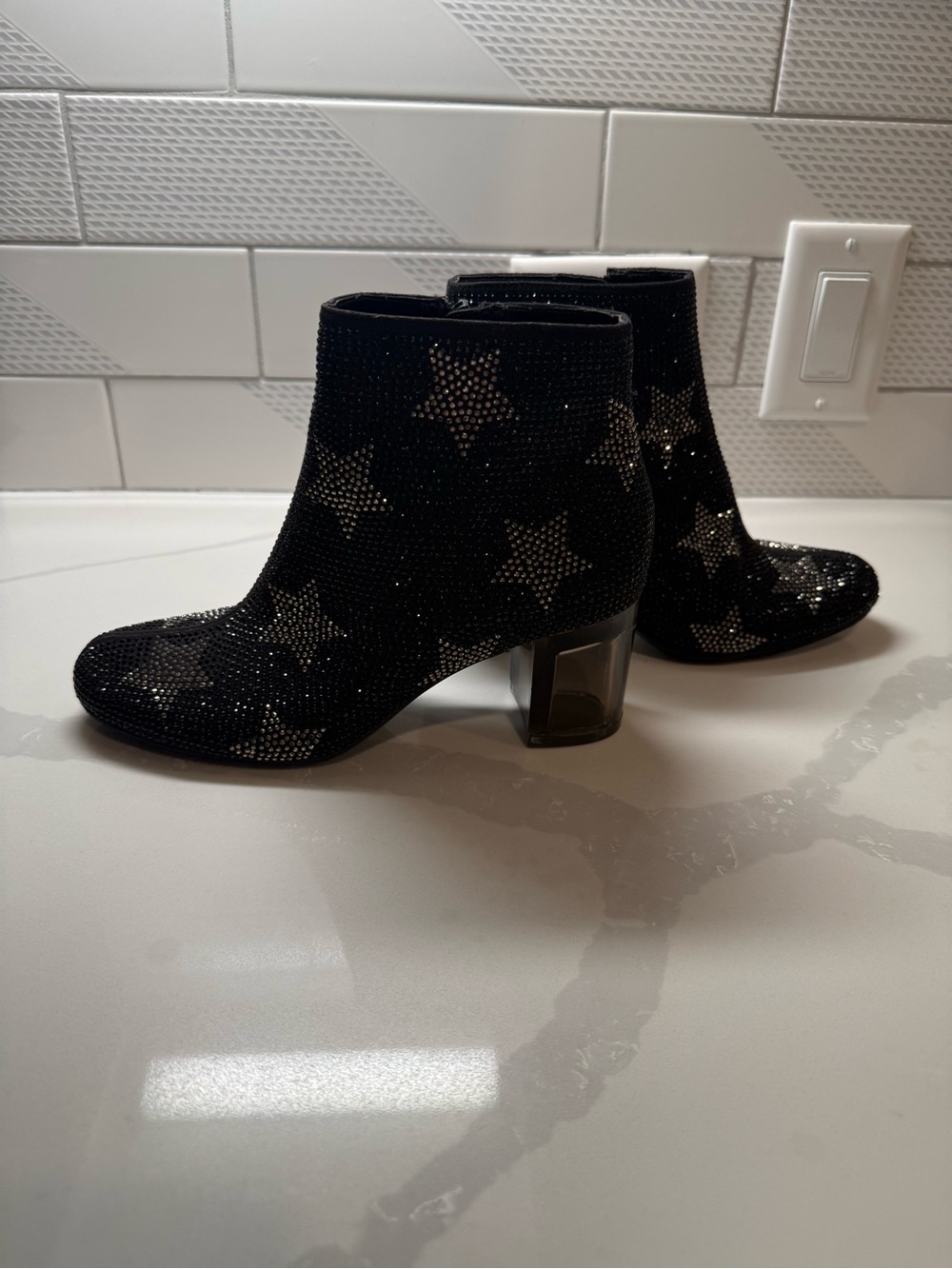 INC International Concepts Black Star-Embellished Ankle Boots